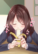 バナナを食べてる女の子