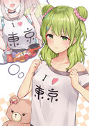 かざちゃんにえるちゃんのTシャツ着せてみた