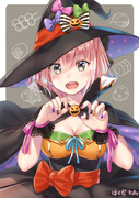 【FGO】ハロウィンで魔女っこ衣装を着た沖田さん