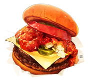 ダブルチーズバーガー絵