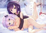 雪遊び　フユ&チノ