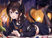 黒セーラーちゃんハロウィン猫スタイル