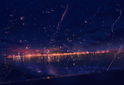 新作「夜雨のランプ海」