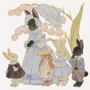 family of rabbits