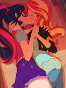 Sunset Shimmer and Sci-Twi