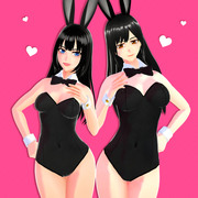 ダブル黒髪バニー🐰