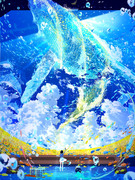 夏空を絵描く『青を泳ぐ鯨』