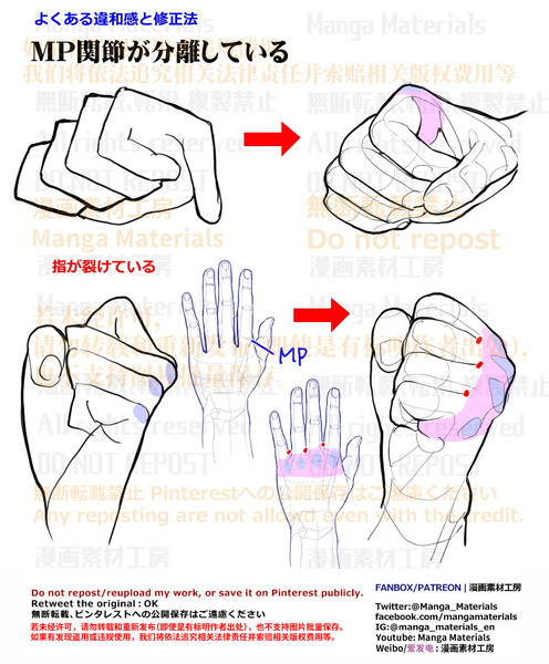 個人メモ：握り拳の描き方