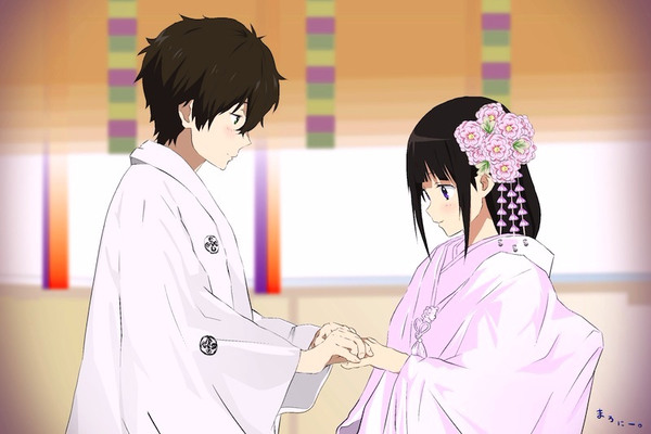 千反田の結婚式は和装であって欲しい...という絵。