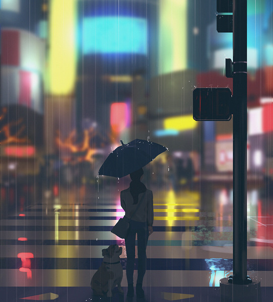 Colorful rain