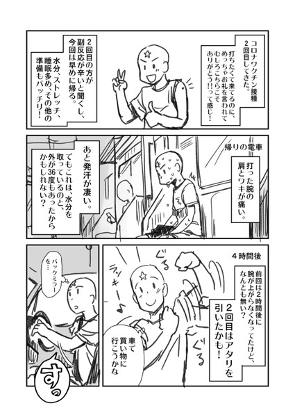 コロナワクチン接種２回目と、副反応があった漫画まとめ。